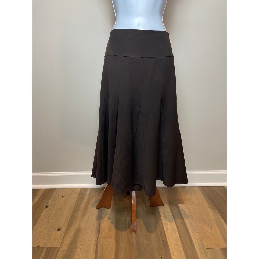 Ann Taylor Flare Skirt Size 4 Brown Wool Blend Lined - Picture 9 of 9